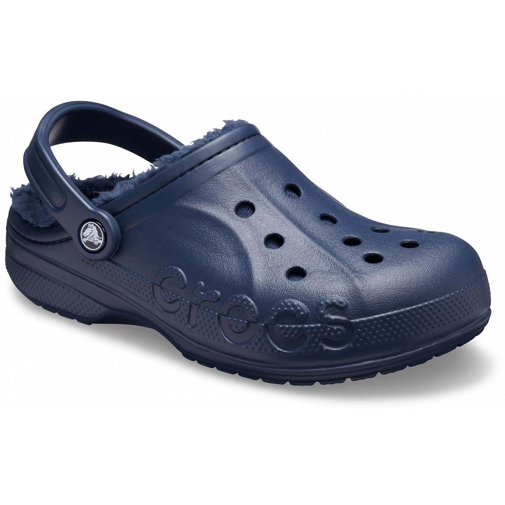Navy Women's Crocs Baya Lined Clogs | NZ 0100CTVE